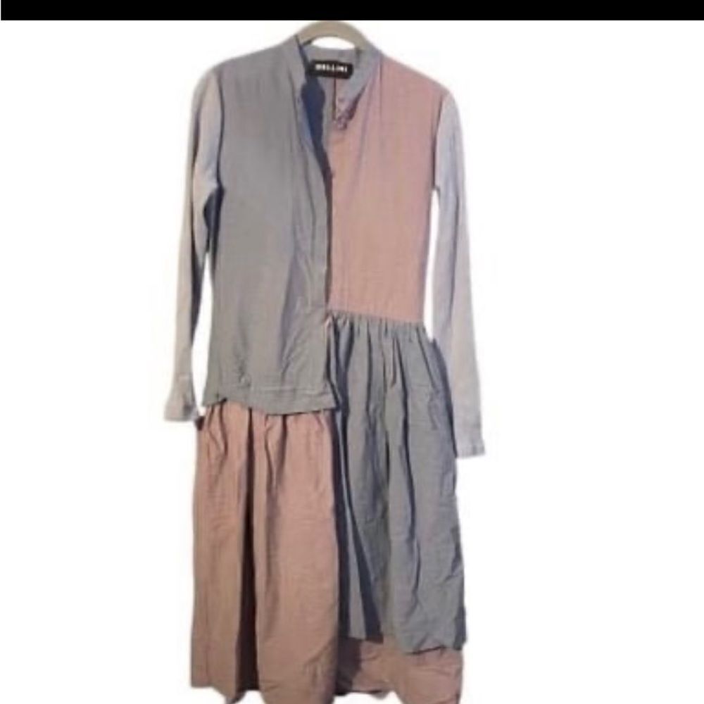 Bellini women’s lagenlook, gray, dusty, rose, purple tiered dress, 36/mall